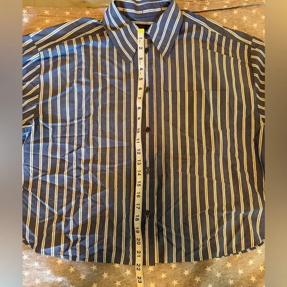 Banana Republic long sleeve, skimmer, button-up striped blouse - size L tall - Picture 11 of 12